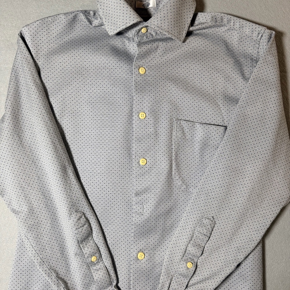 Peter Millar Men’s Small Micro Print Button Down Shirt 100% Cotton Long Sleeve